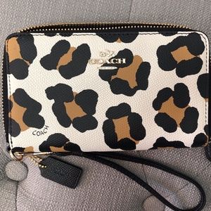Coach Ocelot Print Zip Wallet